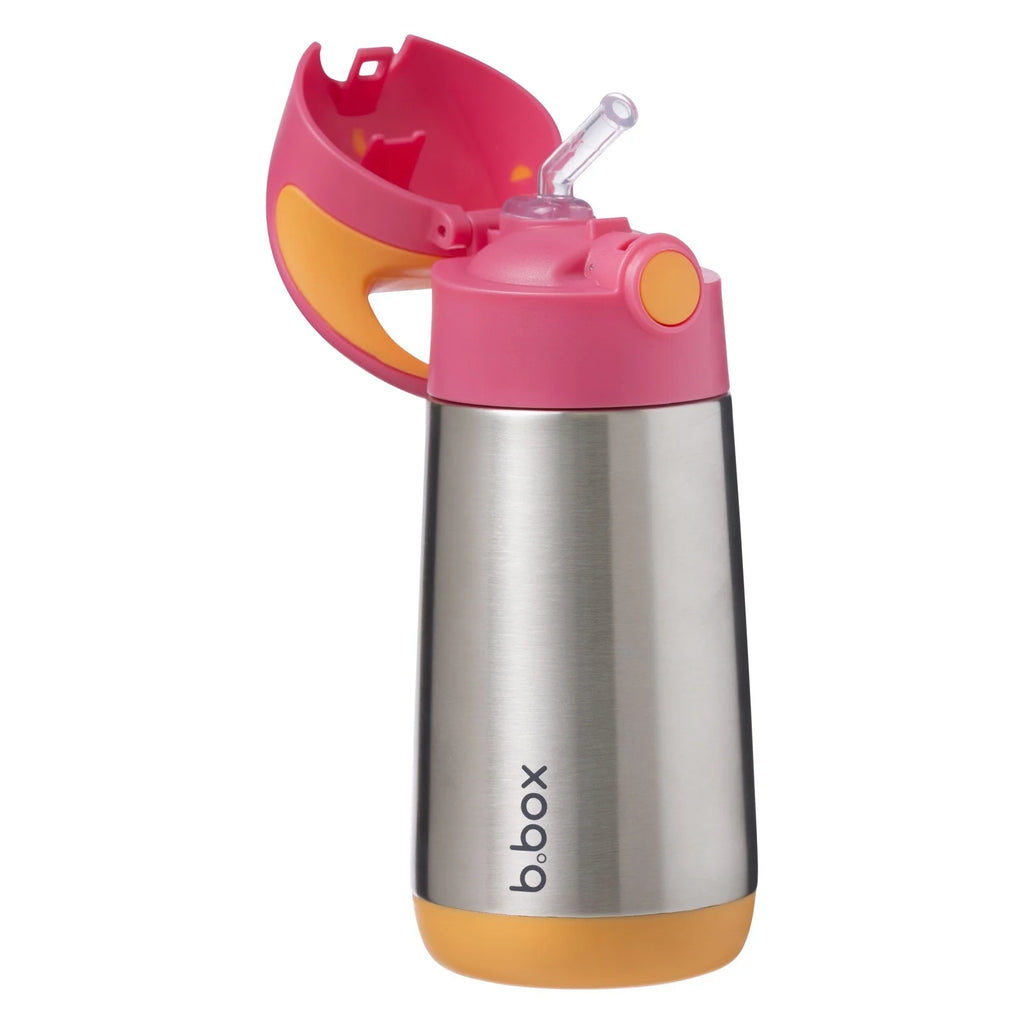 b.box Insulated Straw Bottle 350ml – Strawberry Shake