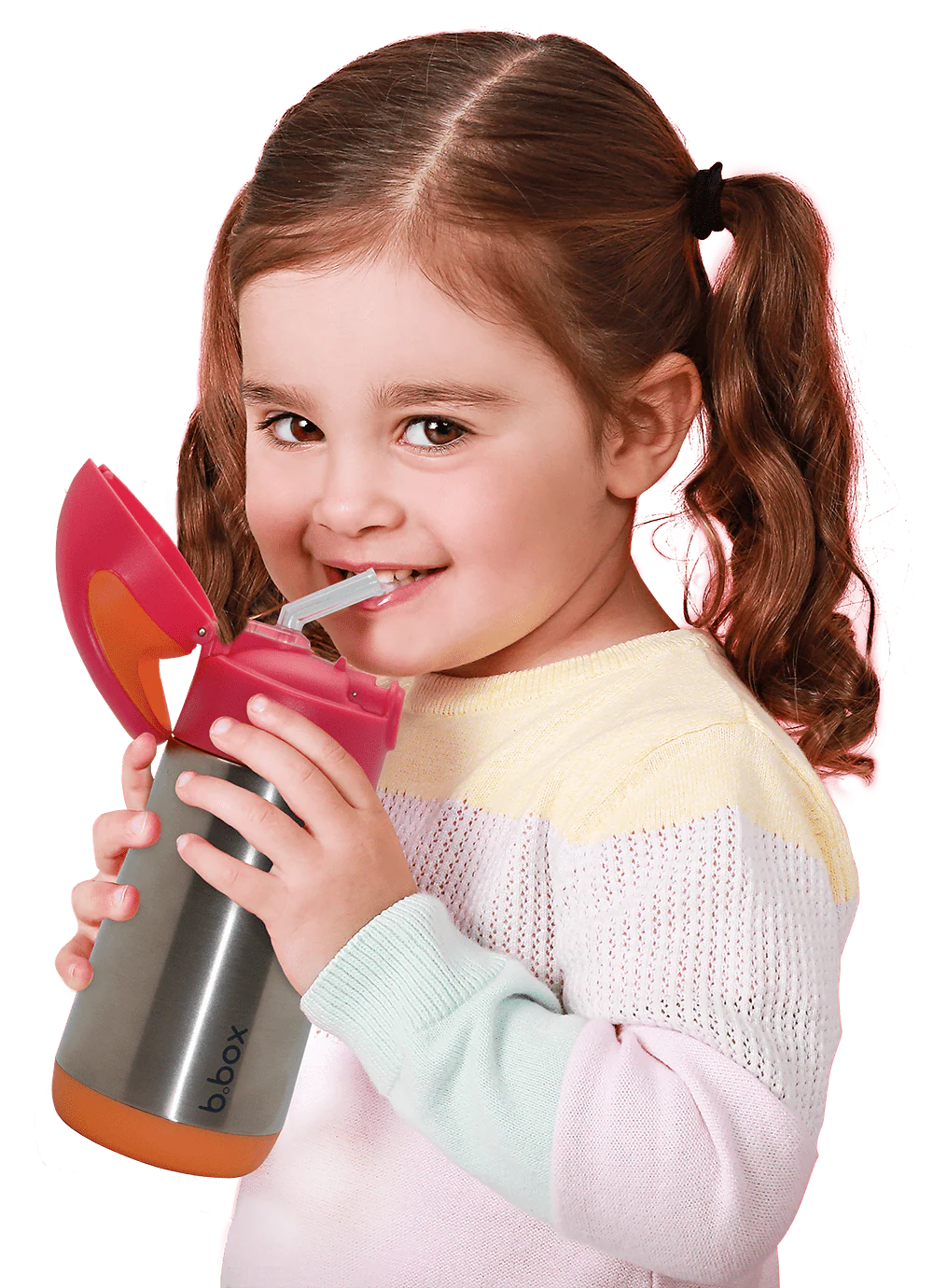 b.box Insulated Straw Bottle 350ml – Strawberry Shake