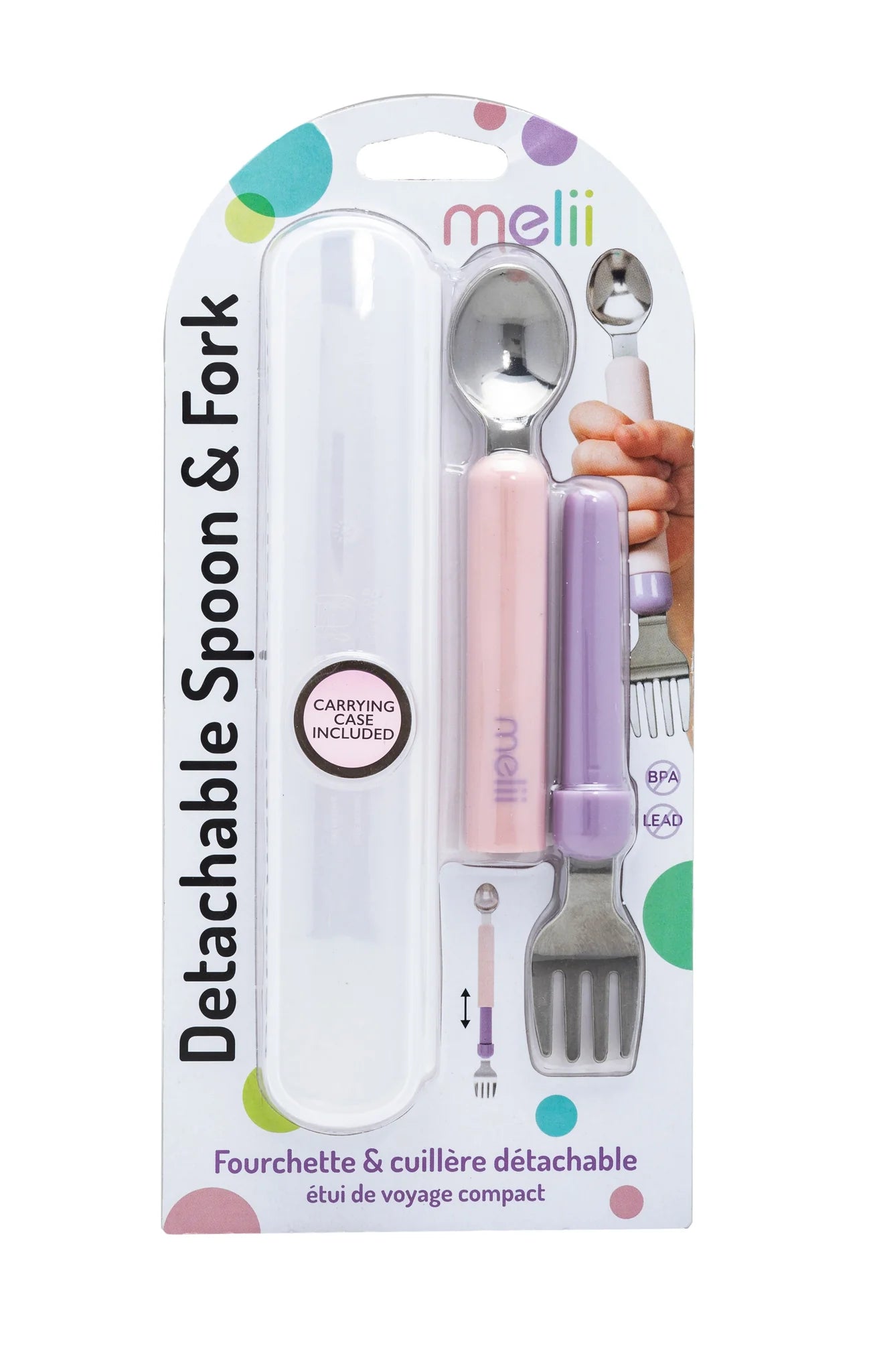 Melii Spork On the Go - Pink / Purple